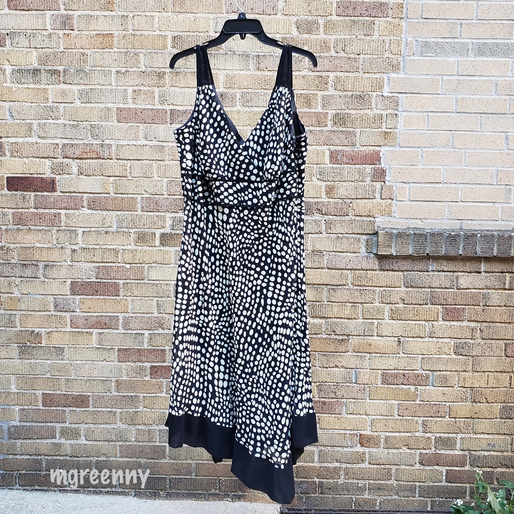 Evan Picone Black and White Asymmetrical Dress